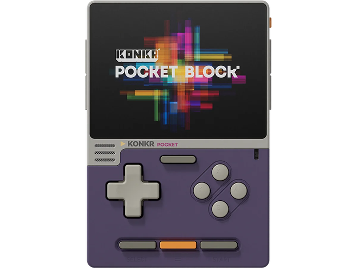 KONKR Pocket Block handheld gaming device.