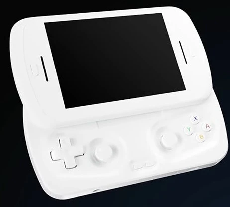Anbernic RG Slide handheld gaming device.