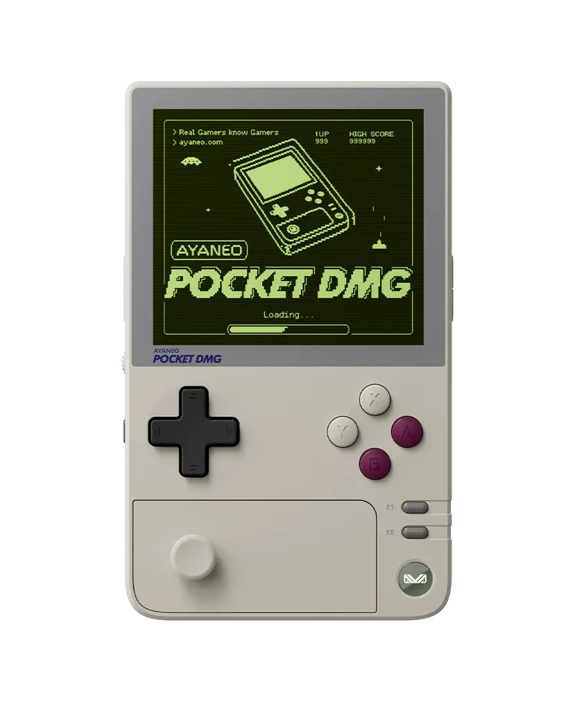 AYANEO Pocket DMG handheld gaming device.