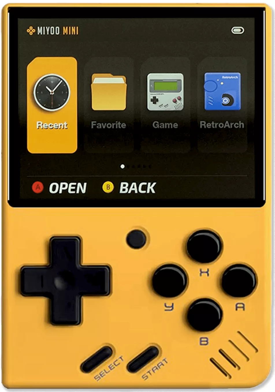 Miyoo Mini v4 handheld gaming device.