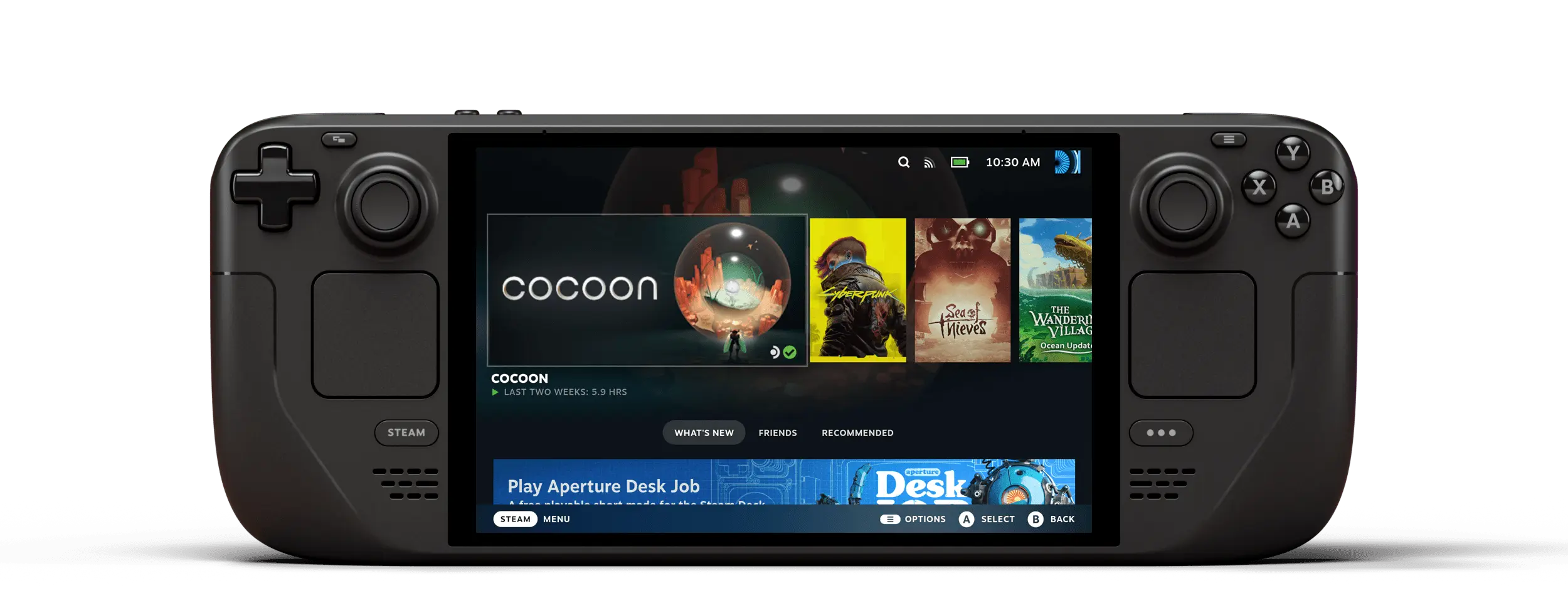 Valve Steam Deck (OLED) handheld gaming device.