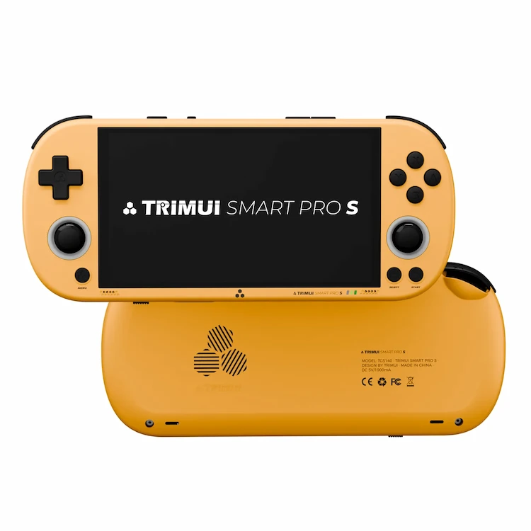 Trimui Smart Pro S handheld gaming device.